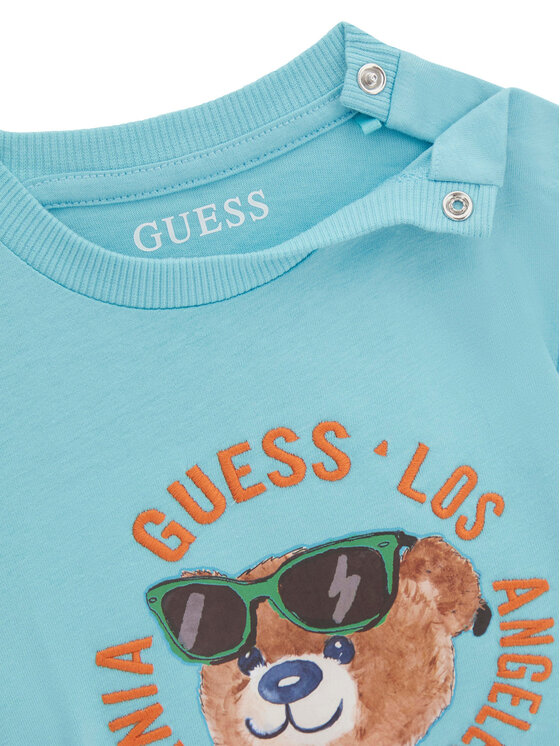 Guess Guess Σετ T-Shirt και σορτς I6GG05 K8HM4 Τυρκουάζ Regular Fit