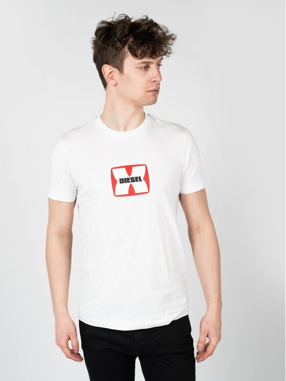 Diesel Diesel T-Shirt A03848-0GRAI-100 Λευκό Regular Fit