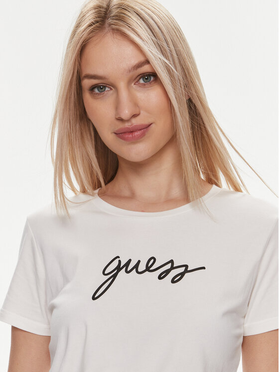 Guess Guess T-krekls Carrie O4RM09 KBBU1 Balts Regular Fit
