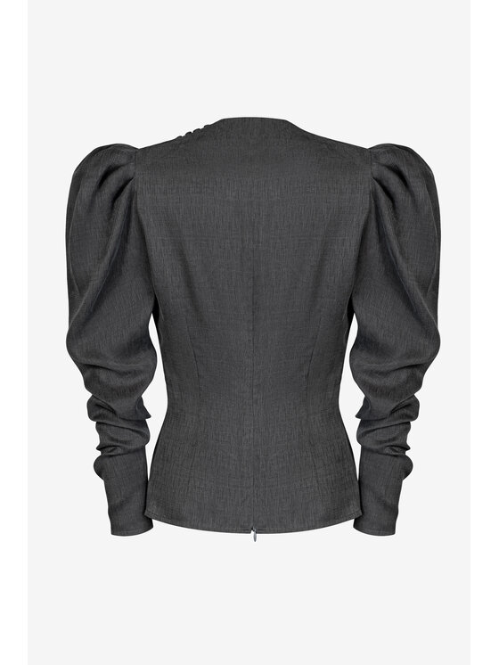 BENU BENU Bluzka z guzikami Szary Regular Fit