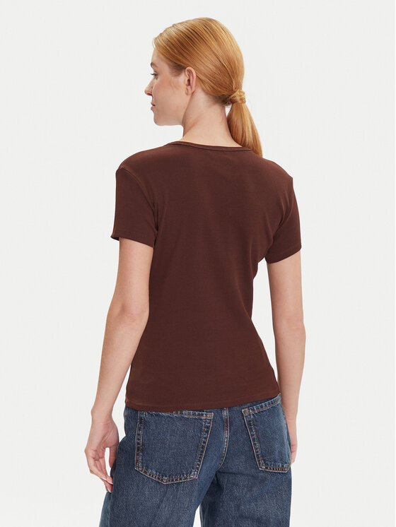 Tommy Jeans Tommy Jeans T-Shirt Essential DW0DW17383 Braun Slim Fit