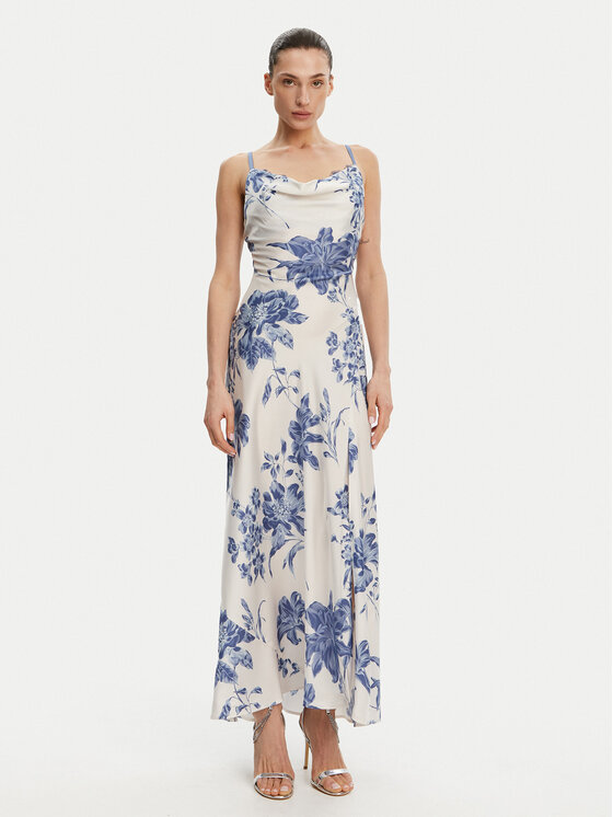 Guess Guess Večerní šaty W5GT10 WF1T2 Écru Slim Fit