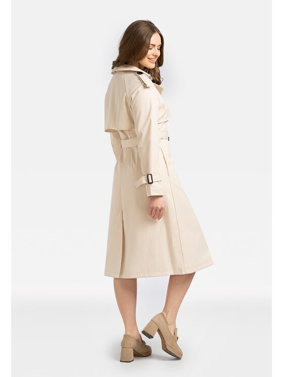 Perso Perso Płaszcz przejściowy dwuczęsciowy Beżowy Slim Fit