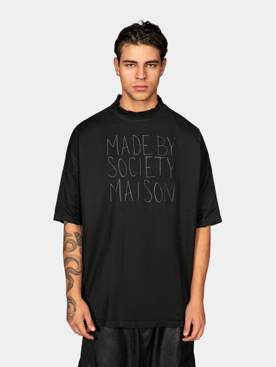 MADE BY SOCIETY MADE BY SOCIETY T-Shirt Absolute Dark - T17794 Czarny Basic Fit