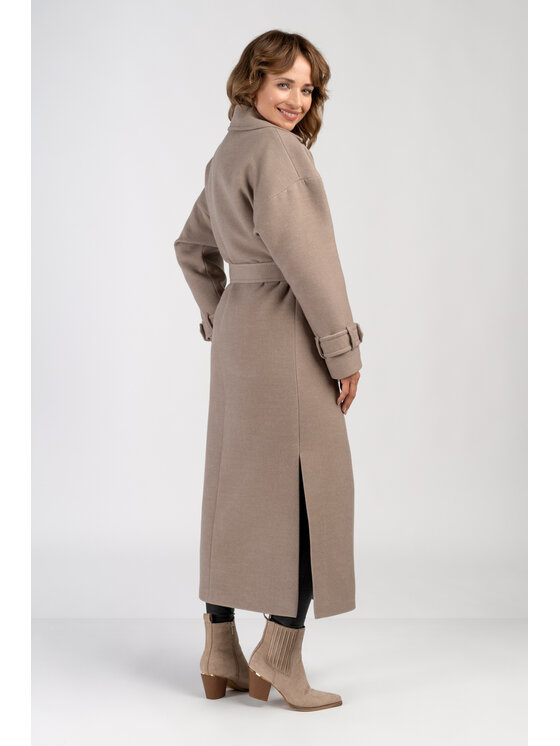 Salme Salme Płaszcz wełniany Salma Brązowy Oversize