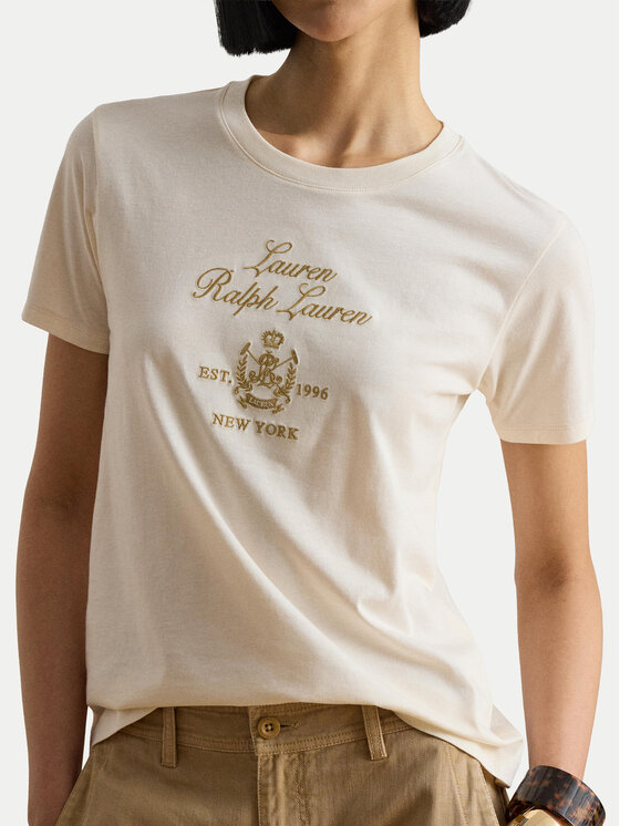 LAUREN RALPH LAUREN LAUREN RALPH LAUREN T-shirt 200P13943002 Krem Regular Fit