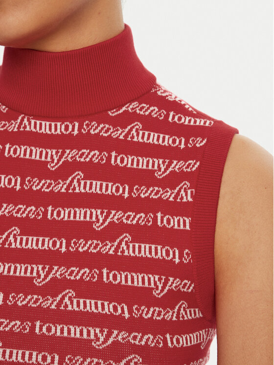 Tommy Jeans Tommy Jeans Dolčevita DW0DW19346 Crvena Slim Fit