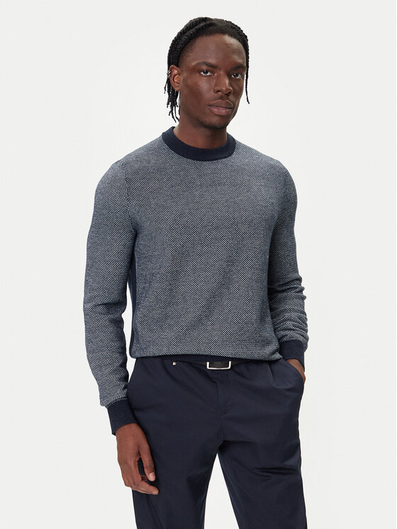 BOSS BOSS Svetr H-Hestro 50549986 Tmavomodrá Regular Fit