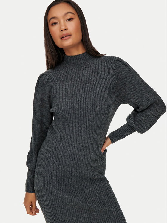 ONLY ONLY Sukienka dzianinowa Katia 15232502 Szary Comfort Fit