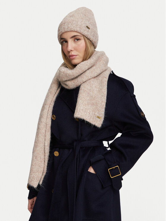 Barbour Barbour Zestaw szalik i czapka LGS0106BE31 Brązowy jasny
