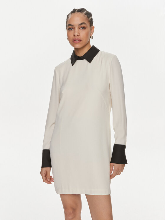 ViCOLO ViCOLO Ежедневна рокля TB0156 Екрю Regular Fit