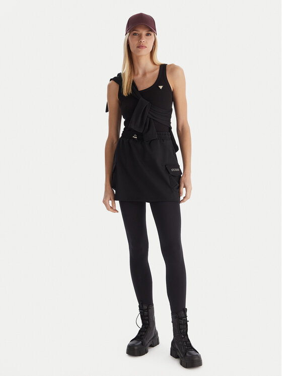 Guess Guess топ Colette V4YP06 K8RT2 Черен Slim Fit