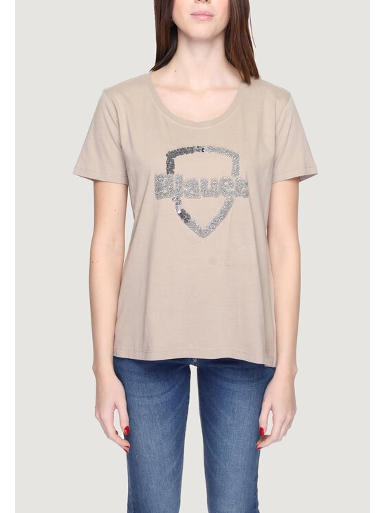 Blauer Blauer T-shirt 24SBLDH02383 Beige Shirt Fit
