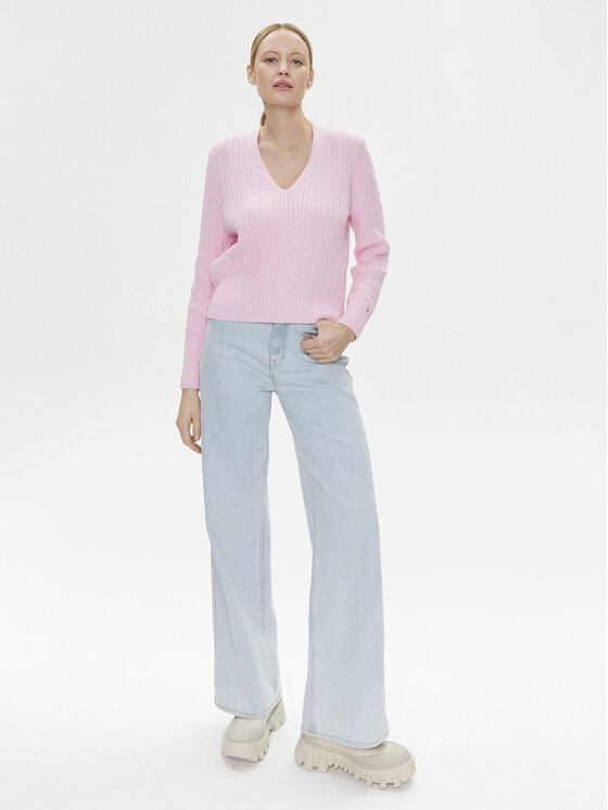 Tommy Hilfiger Tommy Hilfiger Sweter WW0WW39017 Różowy Regular Fit
