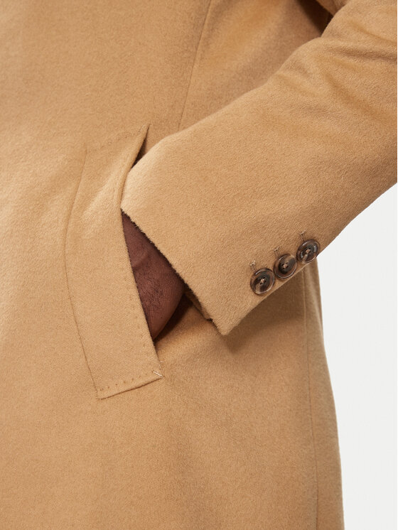 BOSS Boss Vilnonis paltas H-Hyde 50525739 Smėlio Slim Fit