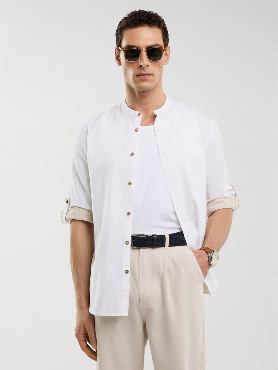 BIG STAR BIG STAR Koszula JANEW Biały Slim Fit