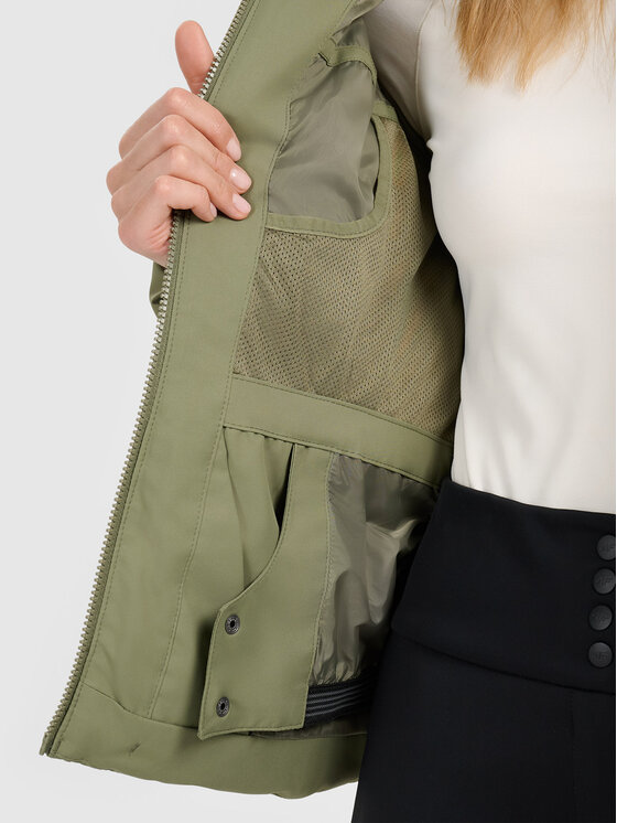 4F 4F Kurtka narciarska APRES SKI Khaki Regular Fit