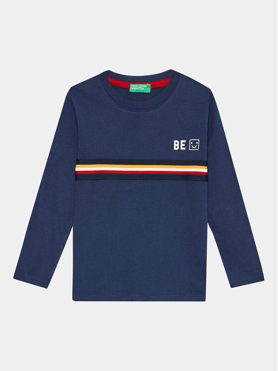United Colors Of Benetton Bluză 3VR5G10AT Bleumarin Regular Fit
