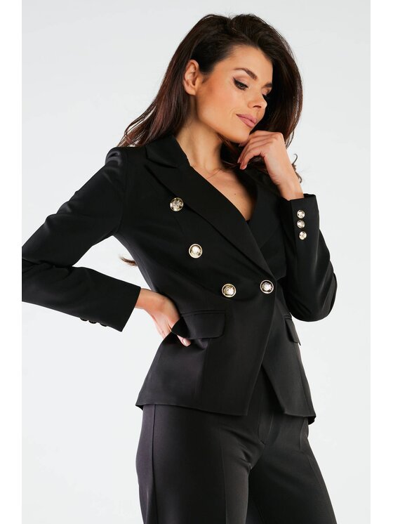 Awama Awama Giacca da abito A441 Nero Basic Fit