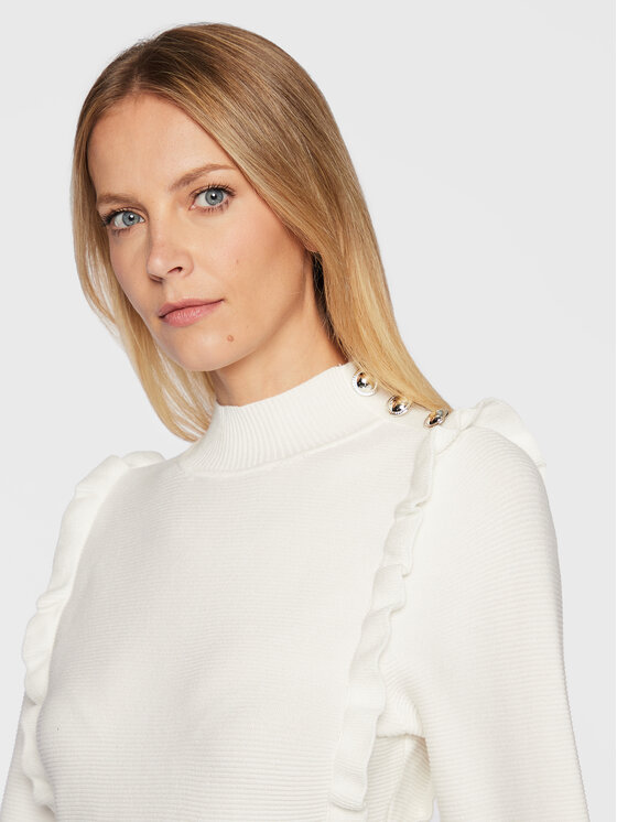 Morgan Pullover Donna Maniche Corte - Maglia Fine Rigata Con Collo A Cuore E Dettagli Traforati - 3