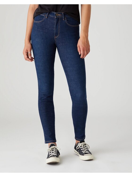 Jeansy Wrangler, Rozmiar W27/L32, Niebieskie, HIGH RISE SKINNY