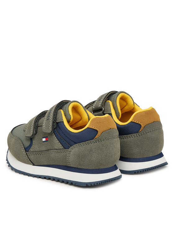 Tommy Hilfiger Tommy Hilfiger Laisvalaikio batai Low Cut Velcro Sneaker T1X9-35253-1960 M Žalia
