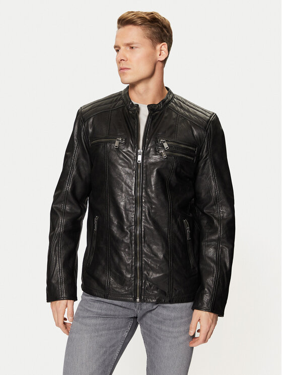 Mustang Mustang Giacca di pelle Shepp 310-23-150 Nero Regular Fit