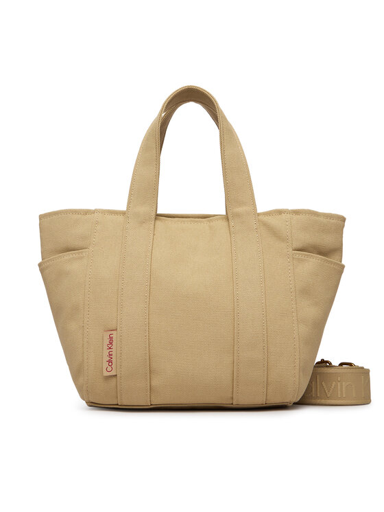 Calvin Klein Calvin Klein Geantă Webbing Strap Canvas Small Tote LV04F3384G Bej