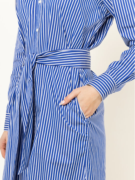 Polo Ralph Lauren Polo Ralph Lauren Košeľové šaty Striped 211781122 Modrá Regular Fit