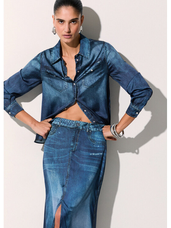 Liu Jo Liu Jo Gonna maxi UA6238T376A79042 Celeste Regular Fit