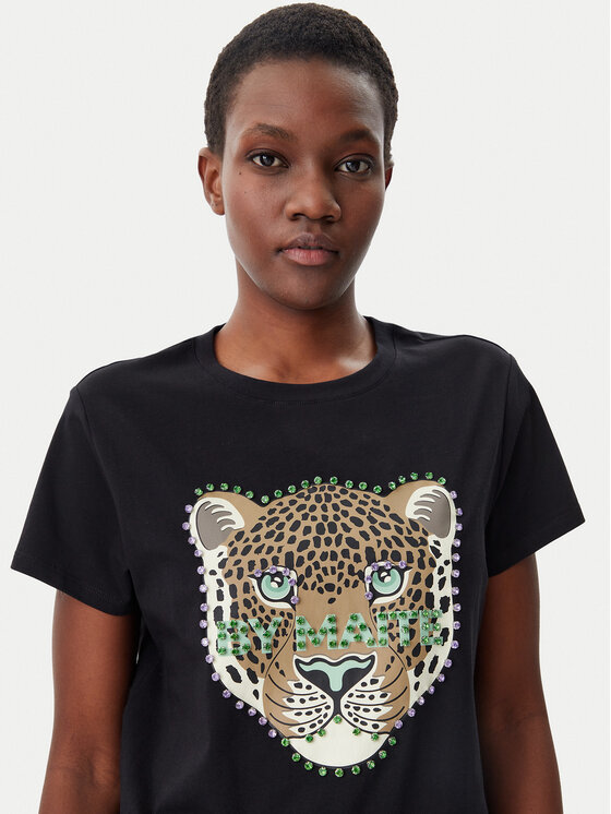 LOLA CASADEMUNT LOLA CASADEMUNT T-Shirt MS2515004 Černá Relaxed Fit