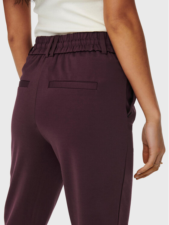 ONLY ONLY Hlače iz tkanine Poptrash 15115847 Bordo rdeča Regular Fit
