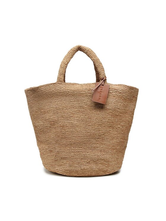 Manebi Manebi Handtasche Natural Raffia Summer Bag V 2.2 AD Braun