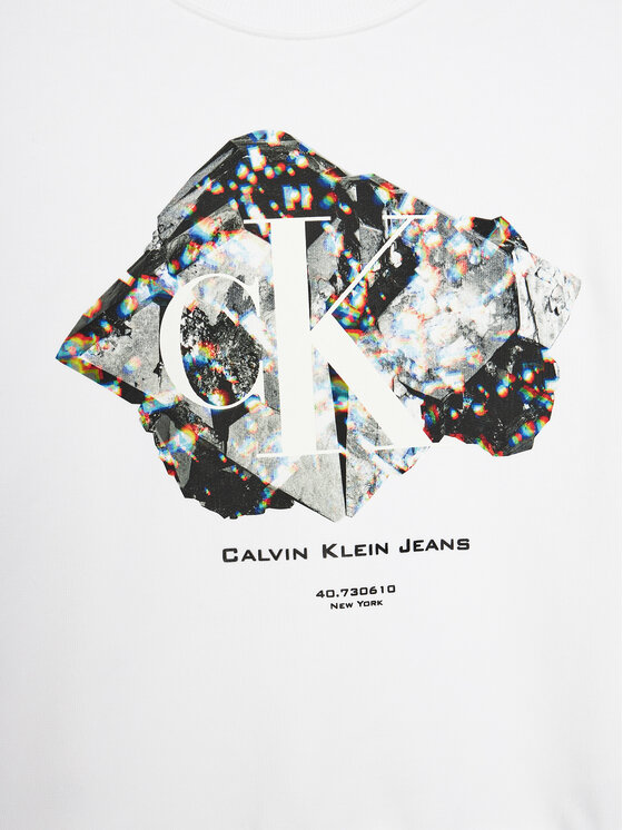 Calvin Klein Jeans Calvin Klein Jeans Bluza Crystal Graphic IG0IG02306 Biały Regular Fit