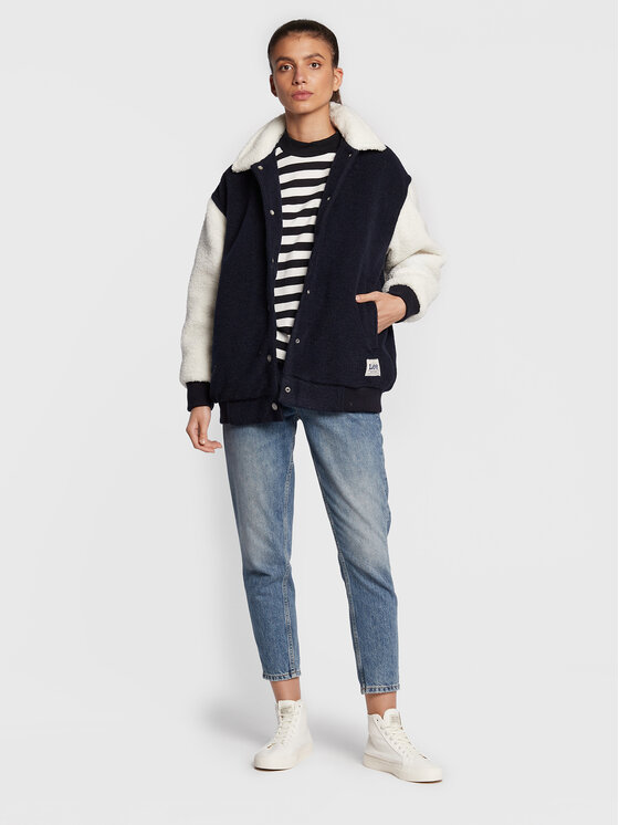 Lee Lee Giacca di transizione Elogated Varisty L55IEX35 112320682 Blu scuro Relaxed Fit