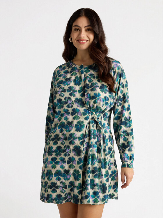 Fiorella Rubino Fiorella Rubino Vestito da giorno 7487T001655N0S5 Verde Regular Fit