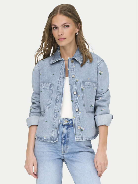 ONLY ONLY džínová košile Cassie 15349520 Modrá Oversize