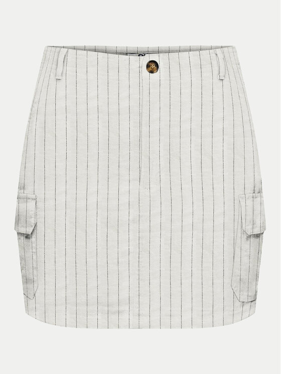 ONLY ONLY Minigonna Malfy-Caro 15310982 Bianco Regular Fit