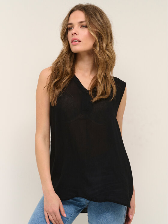 Kaffe Kaffe Top Amber 501035 Negru Regular Fit