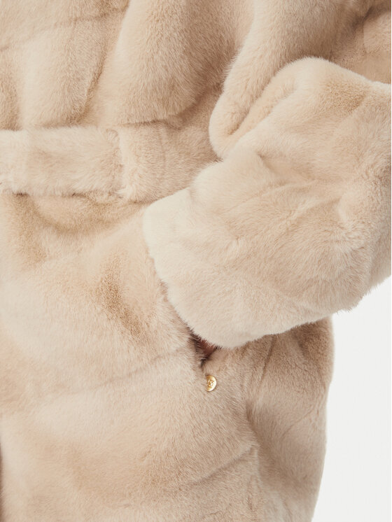 Rinascimento Rinascimento Кожено палто CFC0127050003 Бежов Relaxed Fit