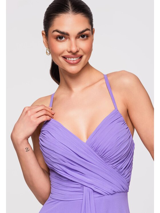 Ombre Ombre Sukienka wieczorowa LA-OM-DLR310 Fioletowy Regular Fit