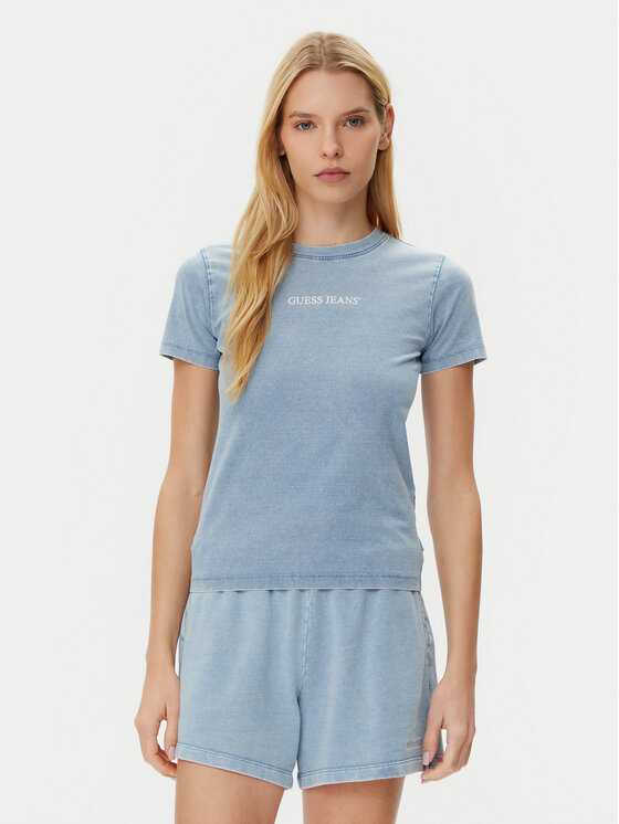 Guess Jeans Guess Jeans T-Shirt W5GI41 KCTL1 Niebieski Regular Fit