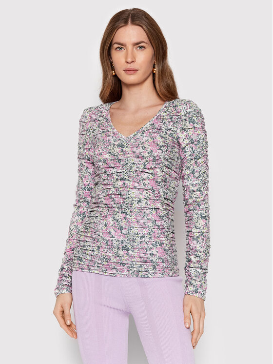 NA-KD Bluză Ruched 1018-008500-0798-003 Colorat Slim Fit