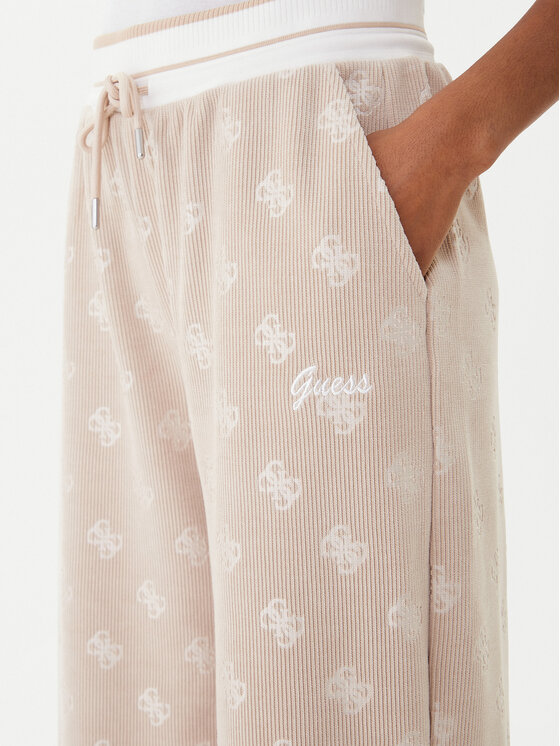 Guess Guess Spodnji del trenirke V5BB00 K1902 Rjava Wide Leg