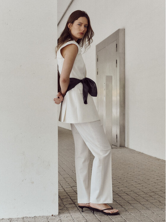 MARI PRETI MARI PRETI Gilet da completo Serene Bianco Regular Fit