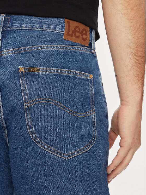 Lee Lee Szorty jeansowe Asher 112349331 Niebieski Loose Fit