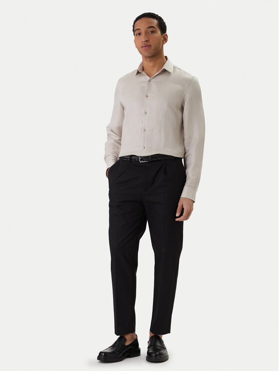 Calvin Klein Calvin Klein Srajca LV019EU121 Bež Regular Fit