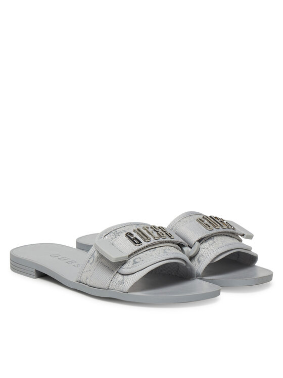 Guess Guess Klapki FLJELYLEL19 Srebrny