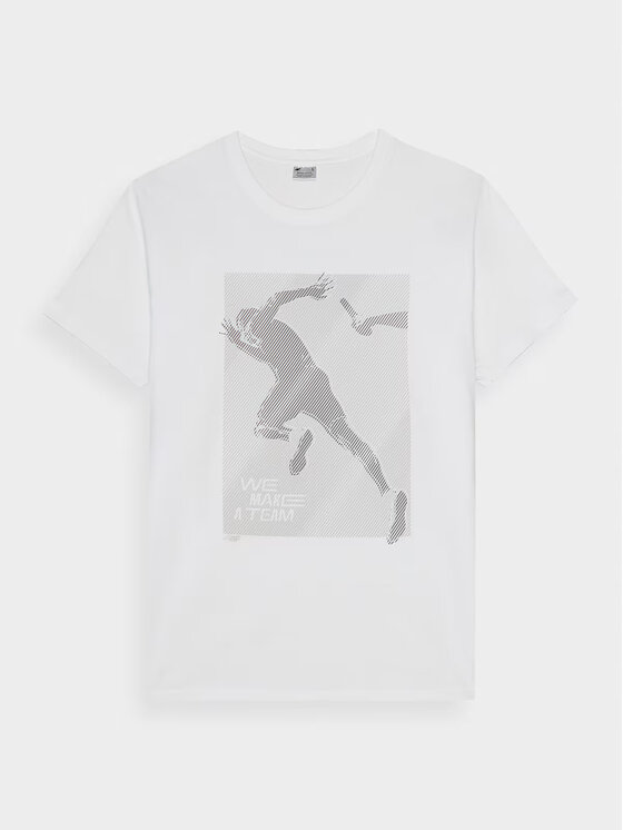 4F 4F T-shirt 4FRSS24TTSHM2471-10S Bianco Regular Fit