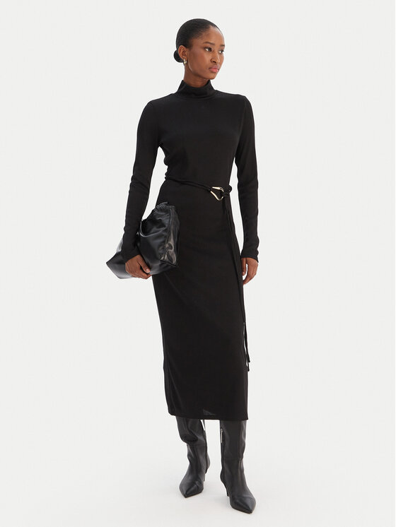 Vero Moda Vero Moda Úpletové šaty Louisa 10336207 Černá Loose Fit